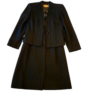 Viewpoint women's vintage black wool blend skirt winter suit size 5/6 skirt: 7/8